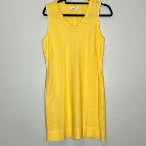 Briggs New York Sunny Yellow linen blend dress size Medium